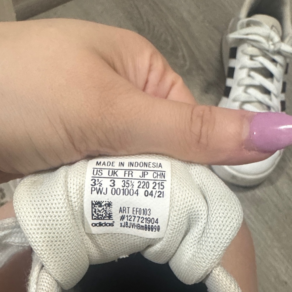 adidas White Sneakers with Black Stripes - Low Top Casual Shoes - Picture 3 of 5